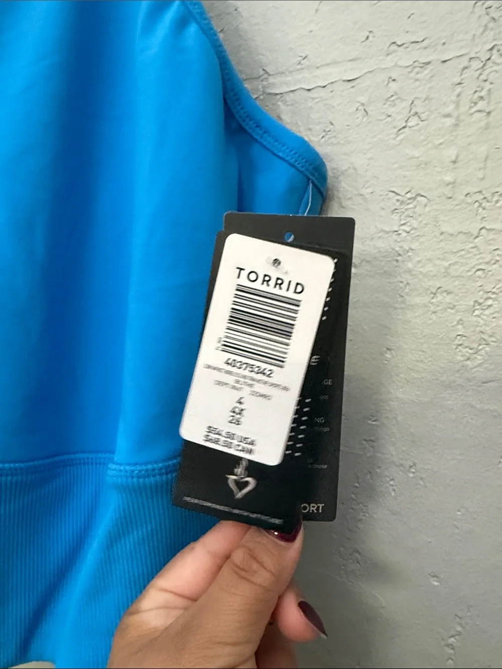 NWT Torrid Low-Impact Wireless Rib Trim Active Sports Bra Blithe Blue size 4X_5